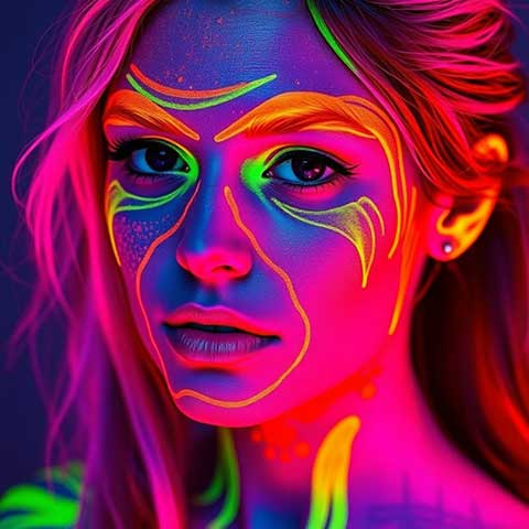 Preview for Neon-face-paint-portrait-aiphotography-template-71322
