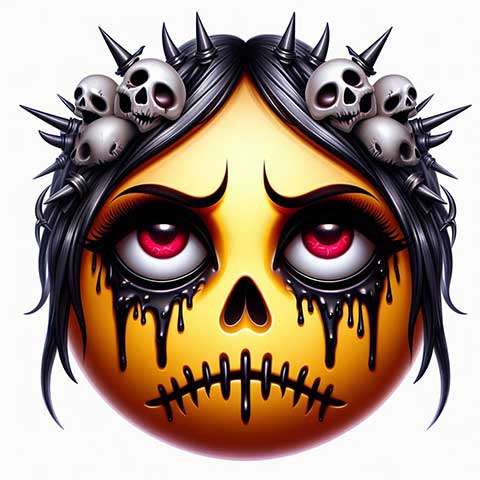 Preview for Gothic-skull-girl-illustration-aiemojistyles-template-27f94
