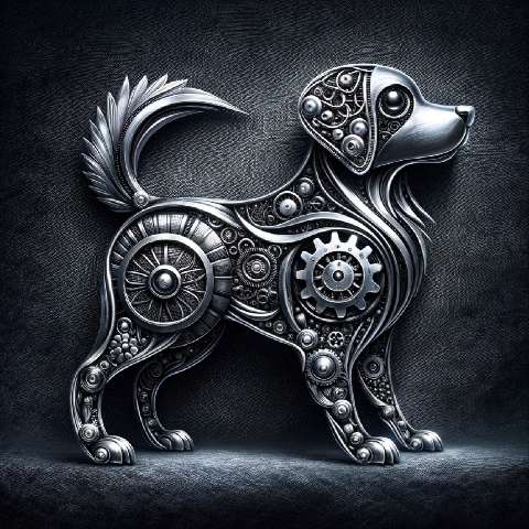 Preview for Steampunk Dog Sculpture Design Template