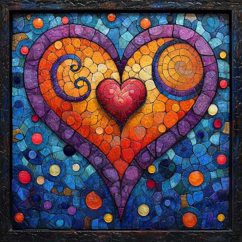 Preview for Vibrant-mosaic-heart-art-love-template-8e6fa