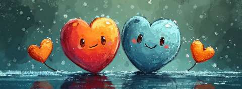 Preview for Cartoon-hearts-rainy-day-valentines-facebook-template-4cdfd