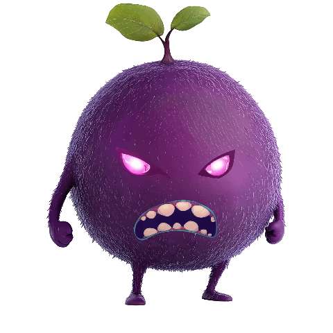 Preview for Angry-purple-fruit-character-silly-monster-template-a9592