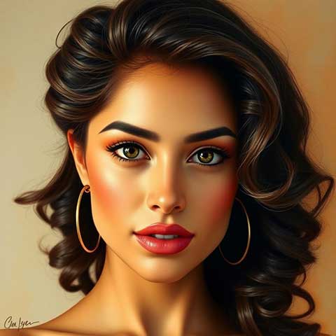 Preview for Portrait-of-woman-with-curly-hair-aiphotography-template-0a8c2