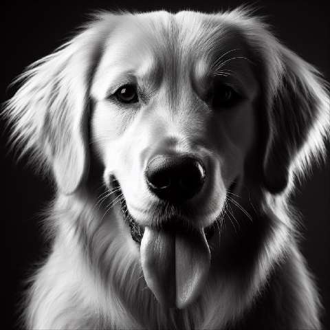Preview for Black And White Golden Retriever Portrait Template