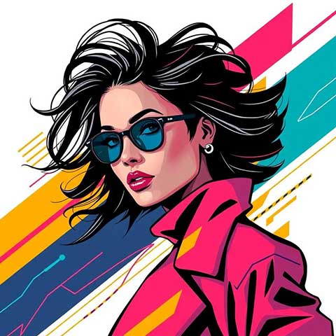 Preview for Vibrant-portrait-illustration-aistylized-template-f100a