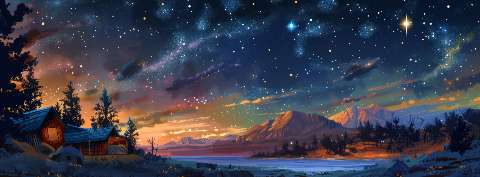 Preview for Serene Night Sky Landscape Template