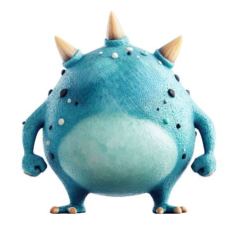 Preview for Blue-monster-figurine-ugly-monster-template-d6ba8
