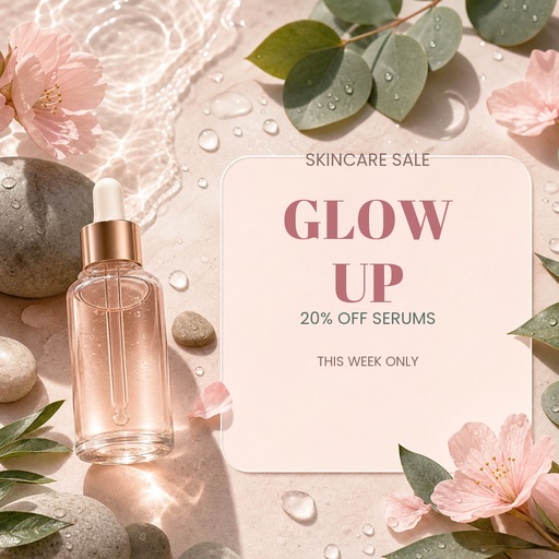 Preview for Glow Up Skincare Sale Instagram Template