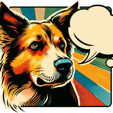 Preview for Vibrant Comic Dog Illustration Design Template