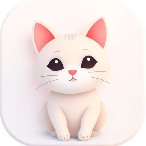 Preview for White-cat-illustration-aiappiconstyle-template-53197