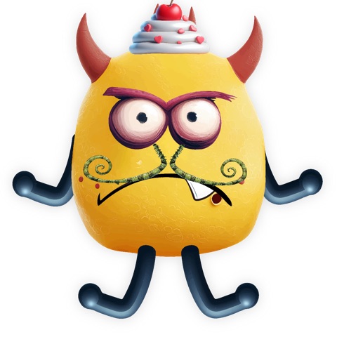 Preview for Angry Lemon Character With Horns Template