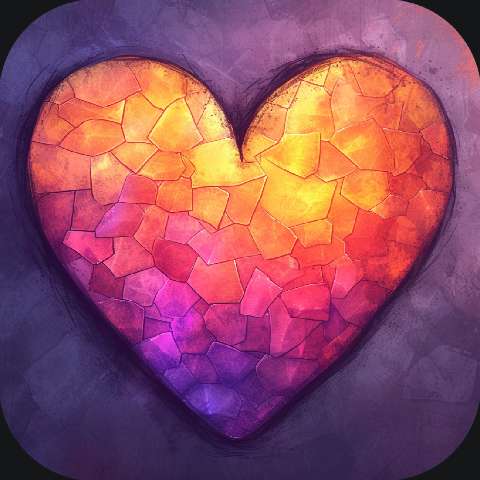 Preview for Mosaic-heart-artwork-love-app-template-43450