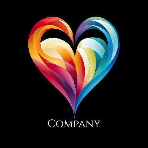 Preview for Rainbow-heart-logo-design-logo-colorful-template-f072b