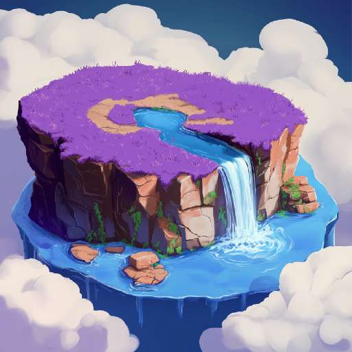 Preview for Floating-island-waterfall-art-colorful-tiny-template-492bf