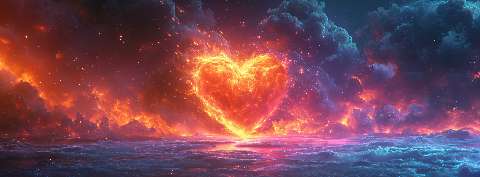 Preview for Fiery-heart-dramatic-sky-valentines-facebook-template-acd80