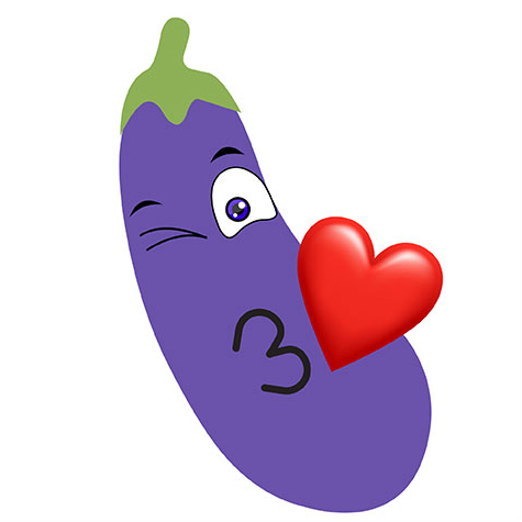 Preview for Eggplant-love-cartoon-emoji-classic-template-291b4