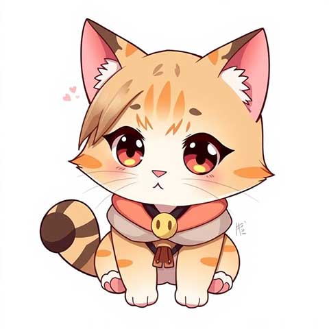 Preview for Cartoon-cat-illustration-aistickerstyle-template-56c77
