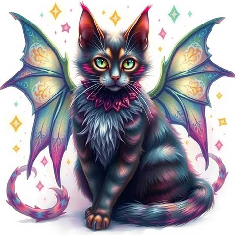 Preview for Magical-winged-cat-art-aistickerunique-template-ffc70