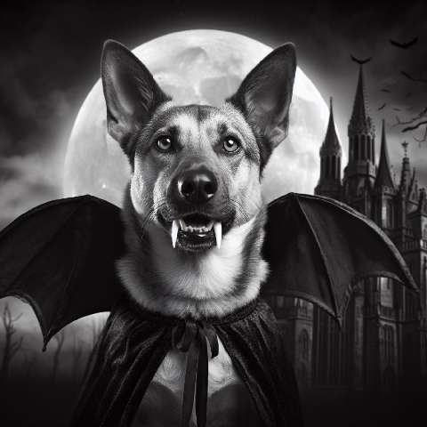 Preview for Vampire Dog Full Moon Design Template