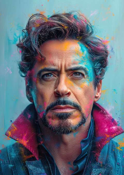 Preview for Colorful-portrait-man-paint-splatter-celebrities-template-08970