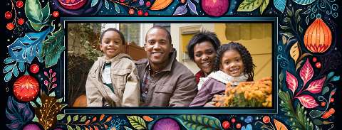 Preview for Family-portrait-floral-frame-christmas-facebook-template-e2629