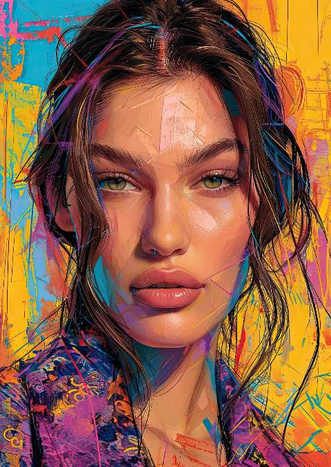 Preview for Vibrant-portrait-art-celebrities-template-27848