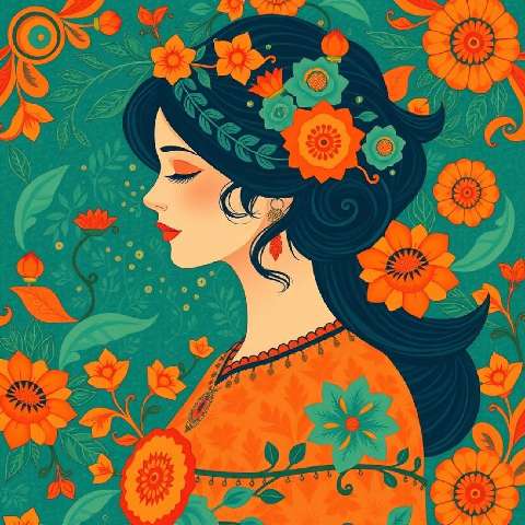 Preview for Floral-woman-illustration-aistylized-template-9bf22