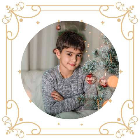 Preview for Young-boy-christmas-tree-holiday-card-template-a91fe