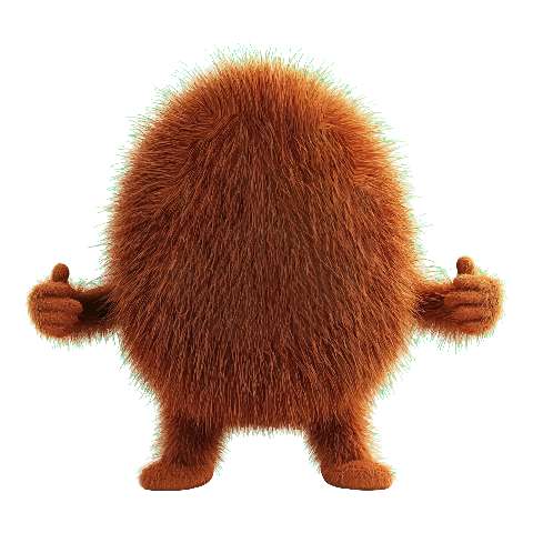 Preview for Furry-brown-character-thumbs-up-fuzzy-monster-template-4c32d