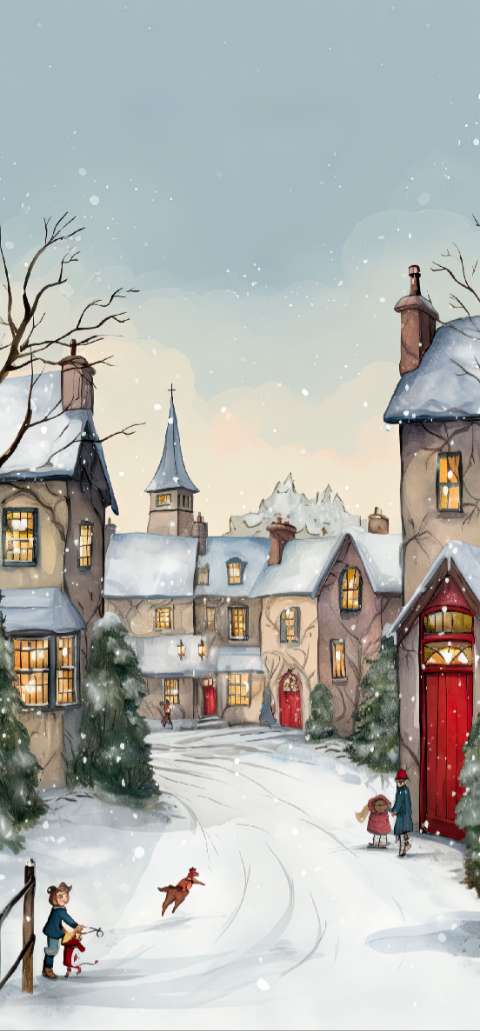 Preview for Winter-village-scene-christmas-phone-template-a8ce3