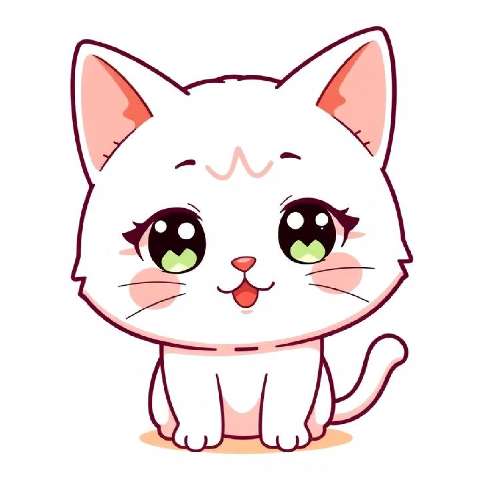 Preview for Cartoon-white-cat-illustration-aiappiconstyle-template-4d19d