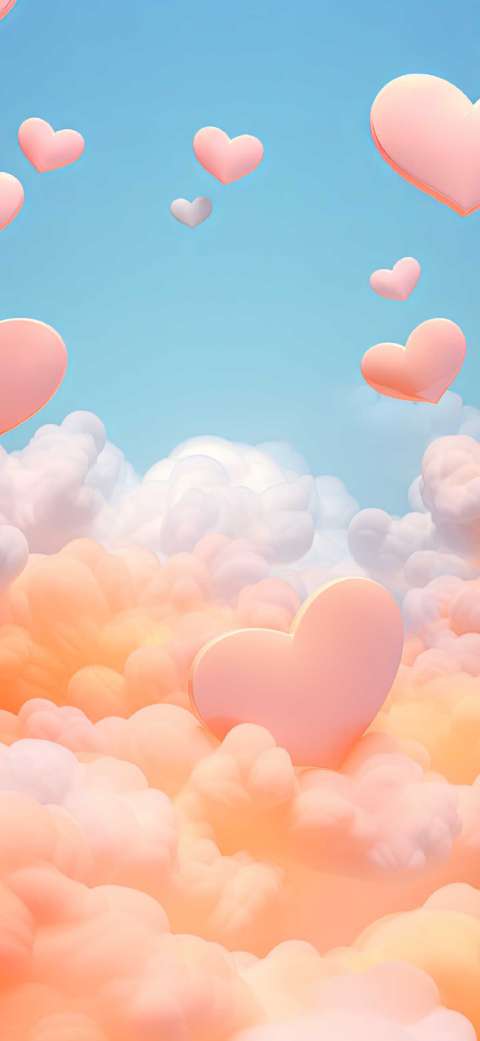 Preview for Hearts-among-clouds-love-phone-template-48754