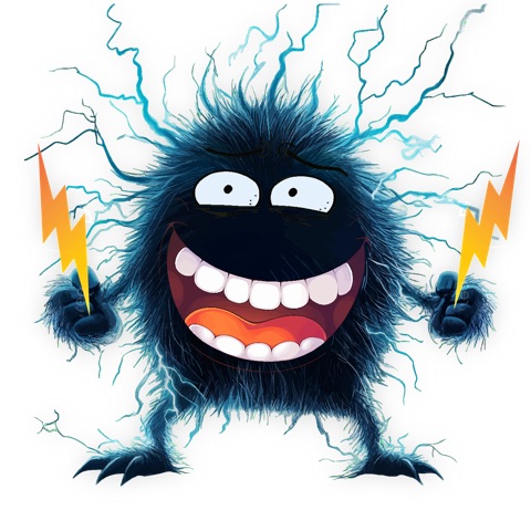 Preview for Electric Monster Illustration Template