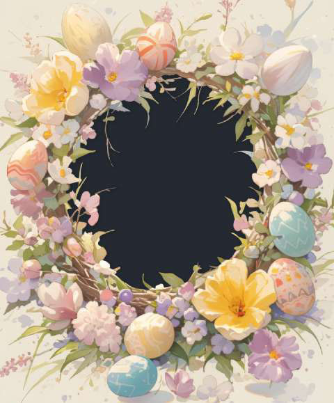 Preview for Easter-floral-wreath-frame-spring-template-4afff