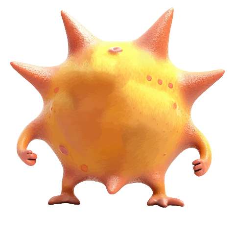 Preview for Whimsical Orange Spiky Monster Design Template
