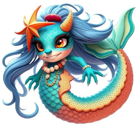 Preview for Mermaid-dragon-illustration-aimonsterstyle-template-5c83f