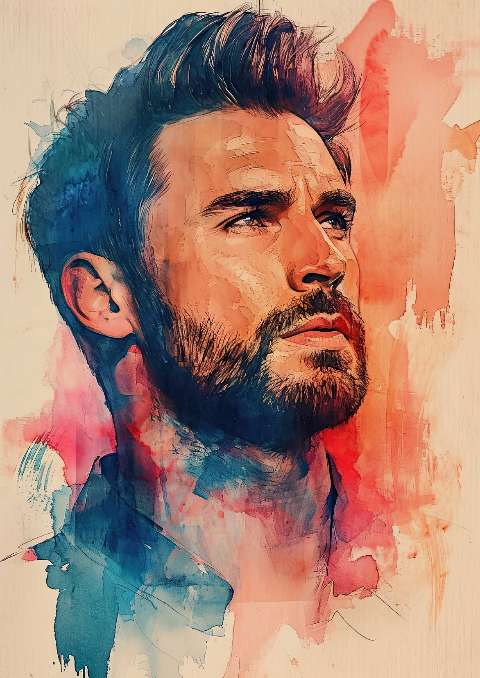 Preview for Watercolor-portrait-man-celebrities-template-eb97c