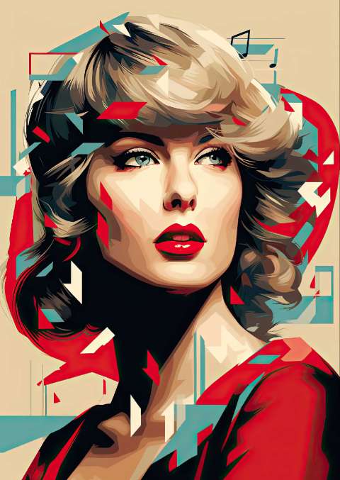 Preview for Pop-art-woman-portrait-taylor-swift-template-5ebfb
