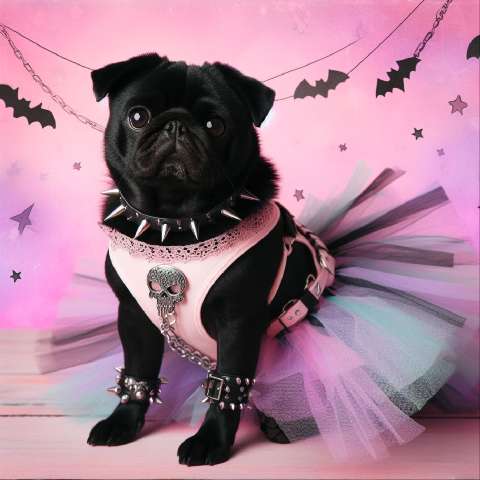 Preview for Gothic-pug-dog-pink-tutu-aifashion-template-5d415