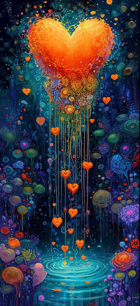 Preview for Surreal-heart-art-love-phone-template-42039