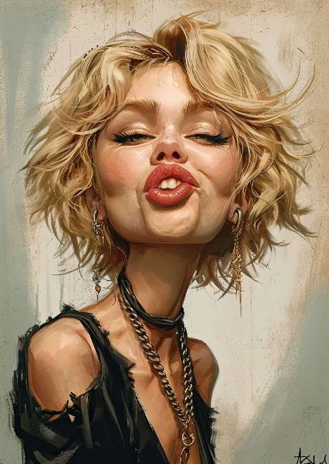 Preview for Blonde-woman-portrait-art-celebrities-template-c5776