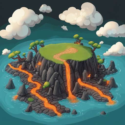 Preview for Volcanic-island-cartoon-lava-tiny-template-e2028