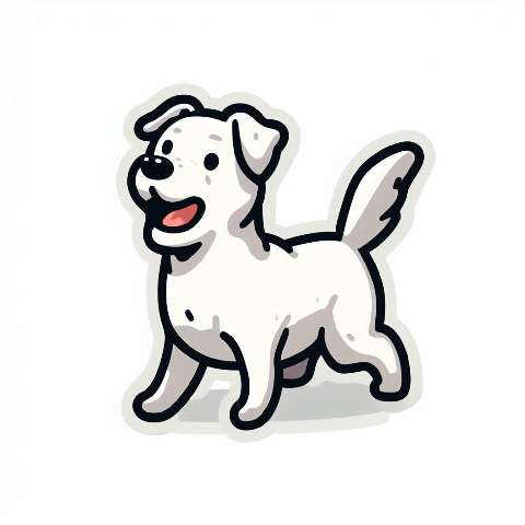 Preview for Cartoon White Dog Illustration Template