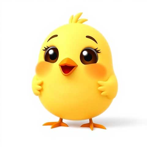 Preview for Cartoon-chick-3d-animation-aiemojianimals-template-4d045