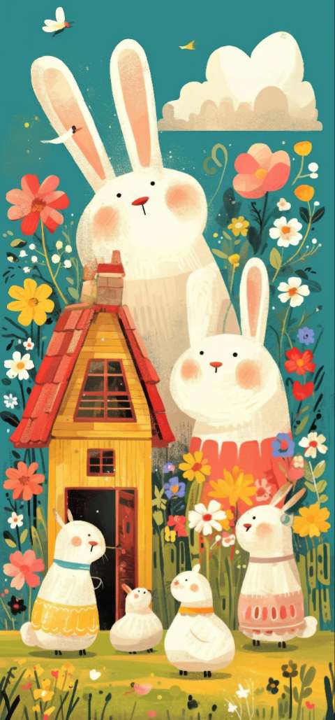 Preview for Whimsical-bunny-family-illustration-easter-phone-template-32dc1
