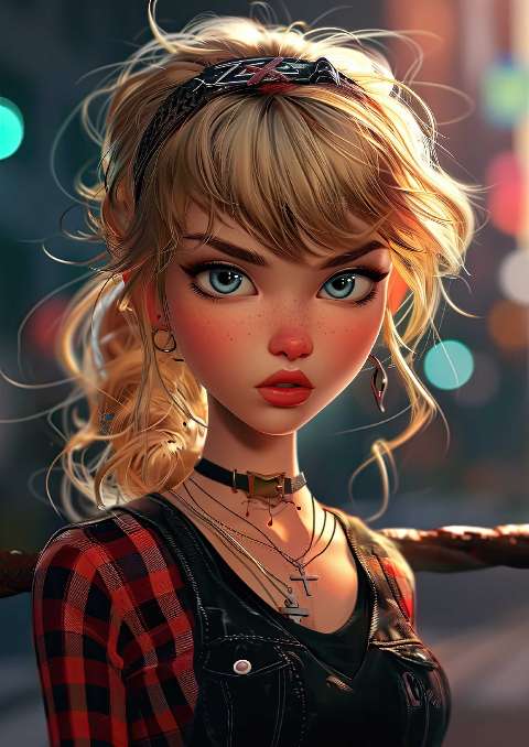 Preview for Blonde-girl-red-plaid-shirt-celebrities-template-5237d