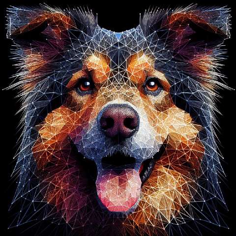 Preview for Geometric Dog Portrait Template