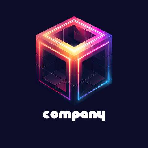 Preview for Neon-cube-company-logo-logo-geometric-template-98c7e