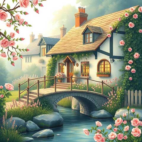 Preview for Serene-cottage-by-stream-aiunique-template-c6efa