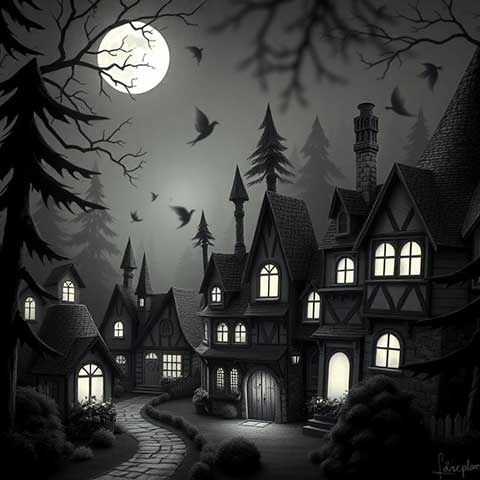 Preview for Haunted-mansion-under-moonlight-aiunique-template-712d0